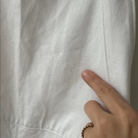 Anthropologie ASKK NY Laxy Jack White Overalls Wide Leg Size 0 NWT - Picture 5 of 10